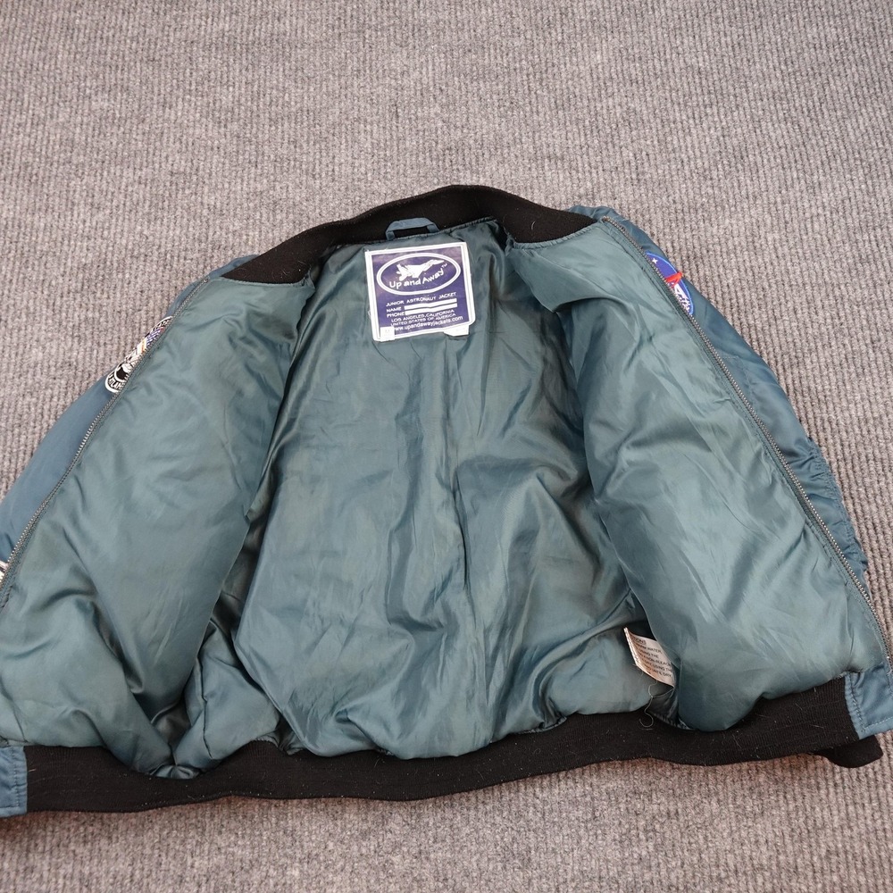 Up And Away Jacket Kids 10 Blue Bomber Astronaut Space NASA Patches Full Zip - Picture 4 of 9